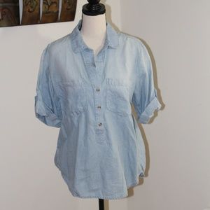 Cloth & Stone, Anthropology striped collar shirt